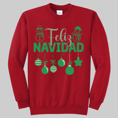 Adult Crewneck - Winter Holidays - Feliz Festive - Green Thumbnail