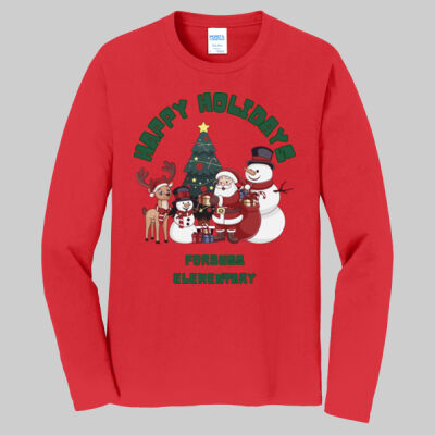 Adult Long Sleeve Shirt - Winter Holidays - Happy Holidays - Green Thumbnail